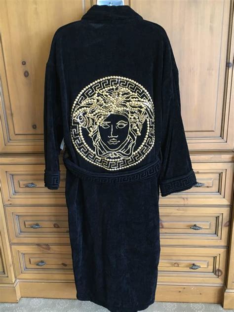 versace robe black and gold|versace robe for sale.